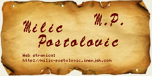 Milić Postolović vizit kartica